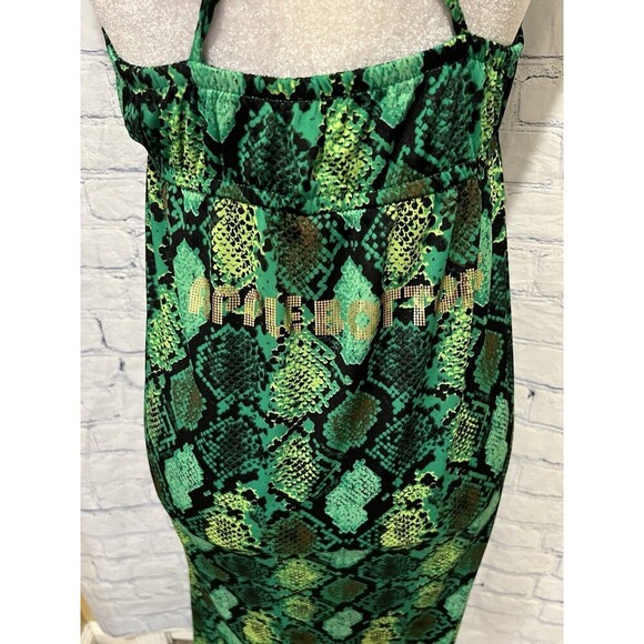 NWT Vintage Apple Bottoms Snake Print Green & Black Maxi Dress. Size Large - Picture 6 of 10